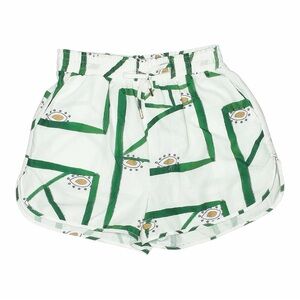 Commense Green and White Patterned Women's Shorts